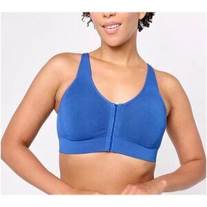 Cuddl Duds Intimates Modal Seamless Front Hook Bra Sodalite Blue Medium A604601